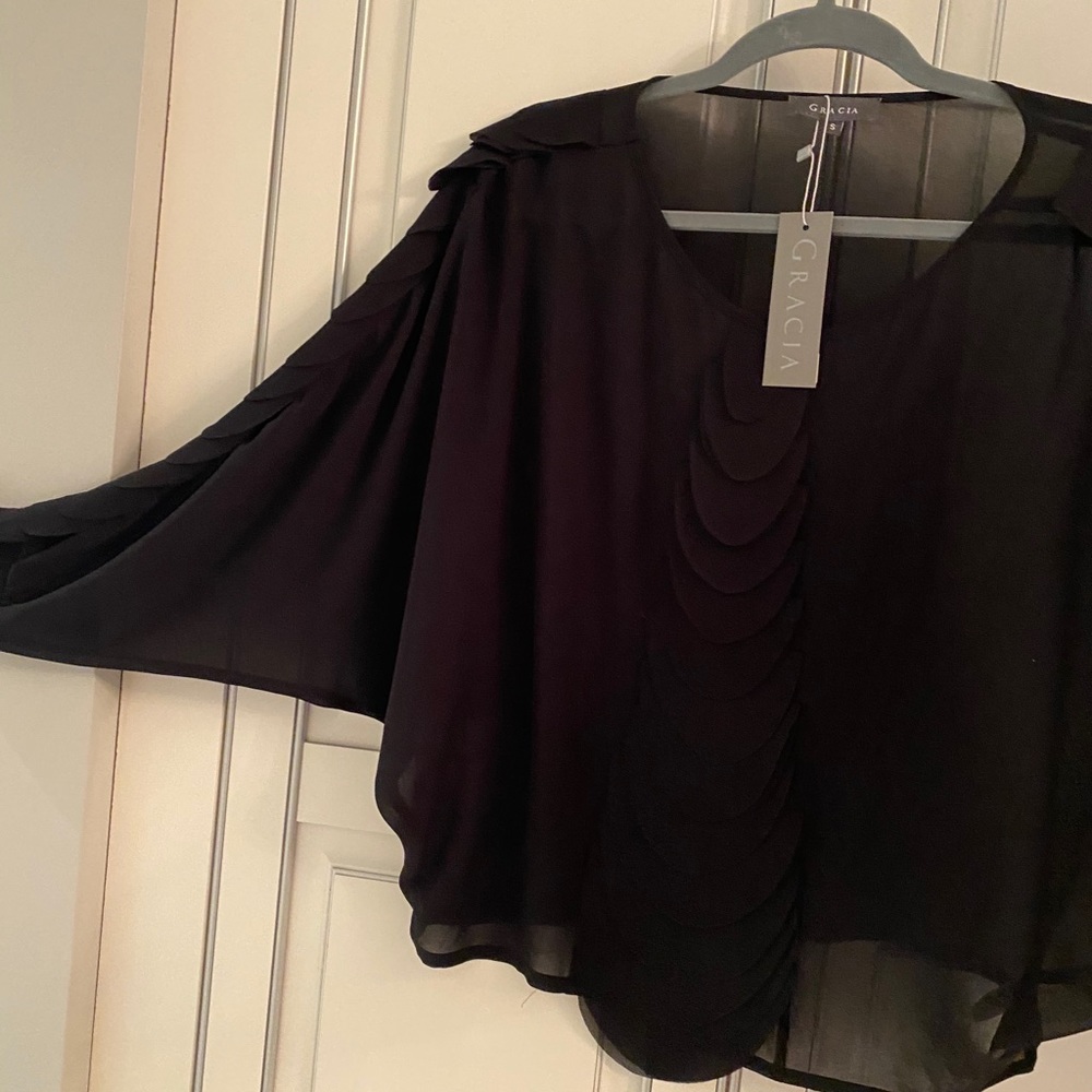 NWT Garcia black blouse size S